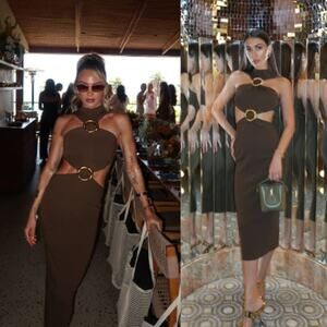Cult Gaia | NWT Ambar Knit Dress in Nymph Olive Green Midi M